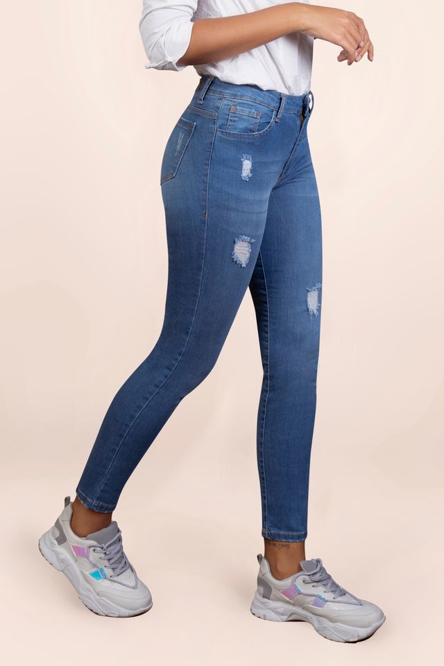 Jeans 301 Skinny Tiro Alto – Azul Medio Claro