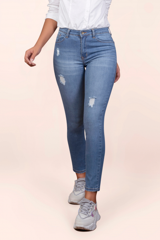 Jeans 301 Skinny Tiro Alto – Azul Medio Claro