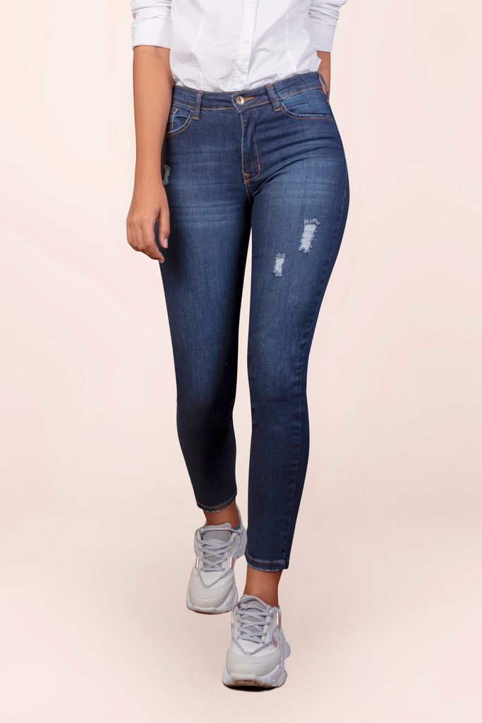 Jeans 301 Skinny Tiro Alto – Azul Medio Oscuro