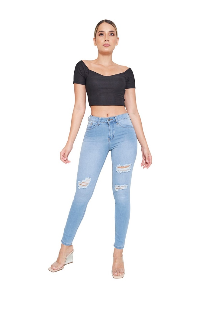 Jeans Skinny tiro alto 301 azul indigo Hielo (copia)