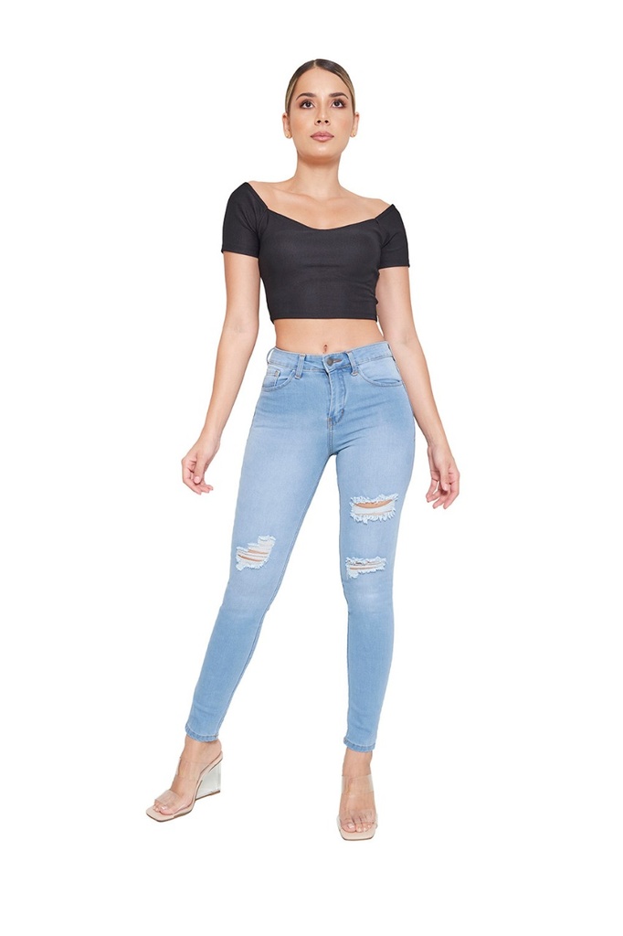 Jeans Skinny tiro alto 301 azul indigo Hielo (copia)