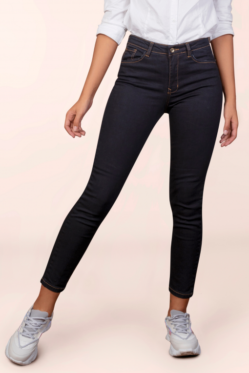 Jeans 301 Skinny Tiro Alto – Azul Prusia