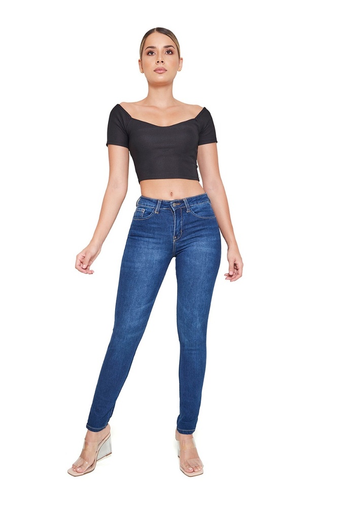 Jeans Skinny tiro alto 301 azul indigo Acero